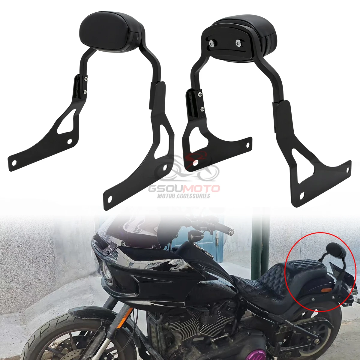 Motorcycle Parts Backrest Sissy Bar Fit For Harley Softail Low Rider S FXLRS 2020-2025 Low Rider LowRider FXLR 2018-2020