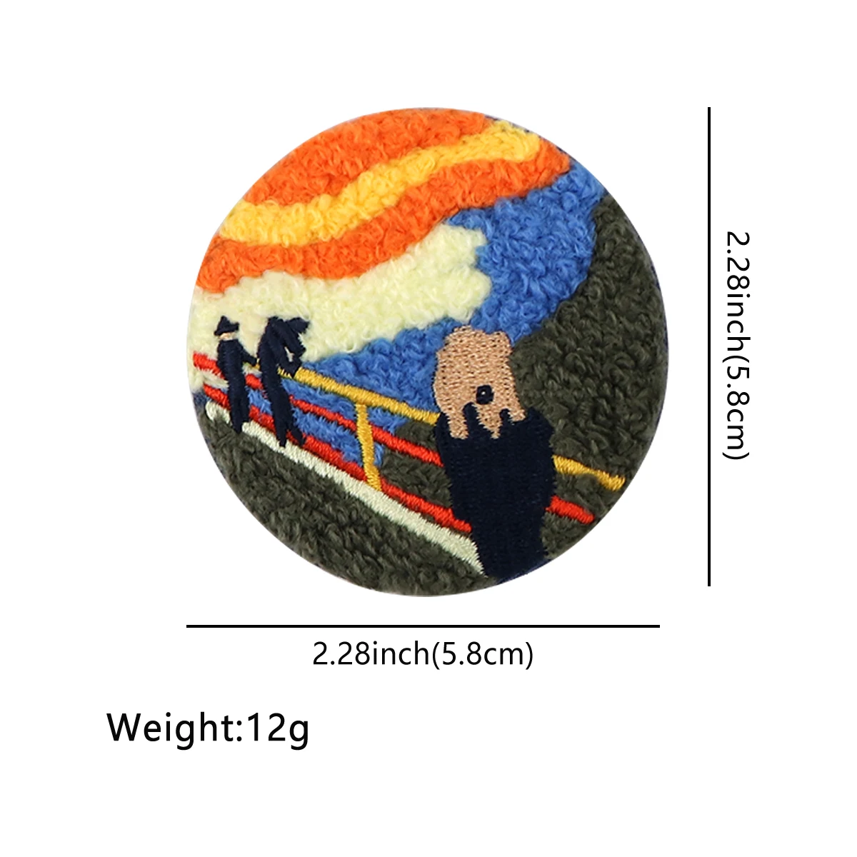 Classic Oil Painting Van Gogh Tinplate Brooch Women Towel Embroidery Lapel Badges for Clothes Backpacks Button Pins Accessories 