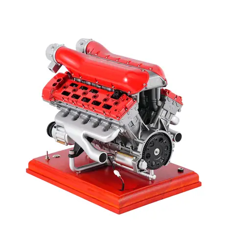 Gift TECHING DM108 V12 Engine Model Kit 800+ Parts Metal DIY Mechanical Assembly Working Display Model Battery Charging Cable
