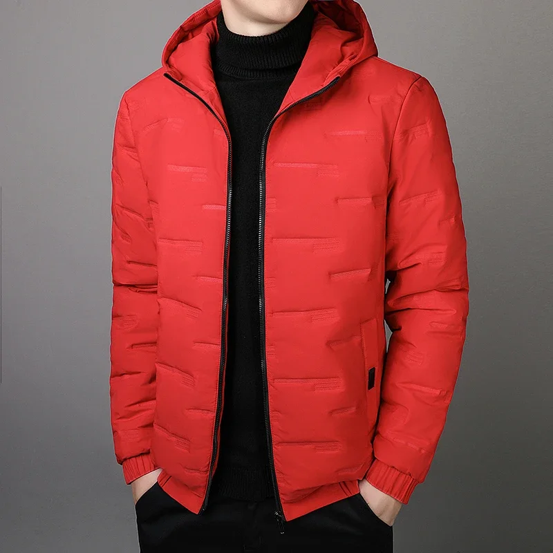 Autumn Winter Jacket Quilted Jacket Men with Hood Parkas Cotton Padded Jacket Men Fashion Clothing Zip Up Coats Korean Style