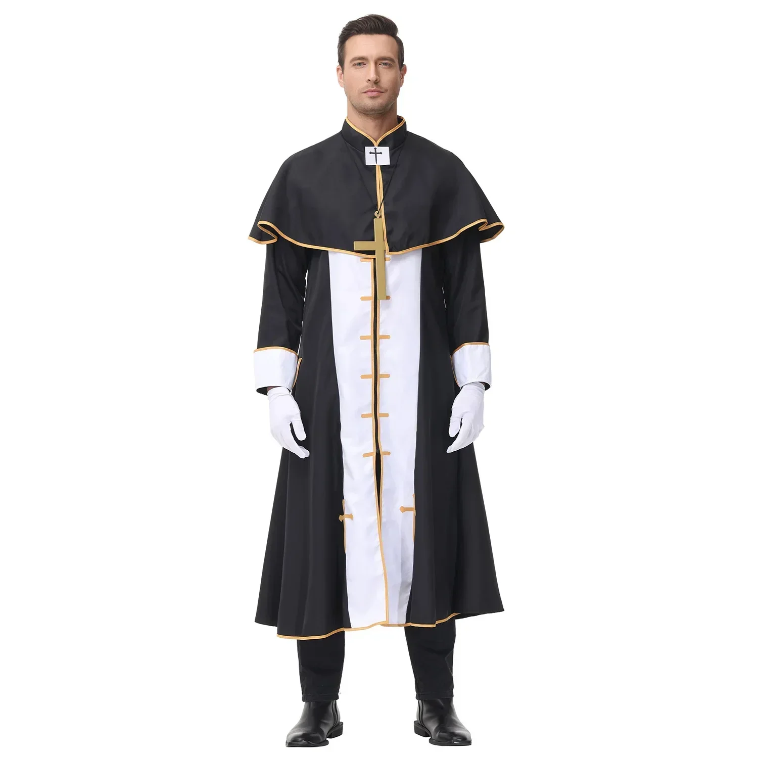 

Halloween Cosplay Priest Black Robe Masquerade Costume