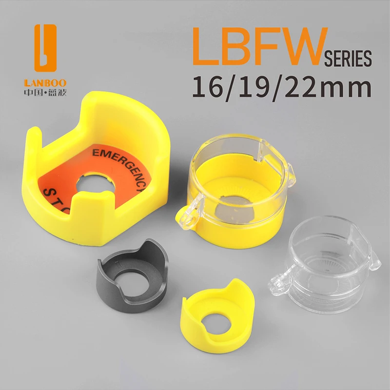 

LANBOO 16mm 19mm 22mm Emergency Stop Shield All Wrapped Waterproof and Dustproof Wear Well