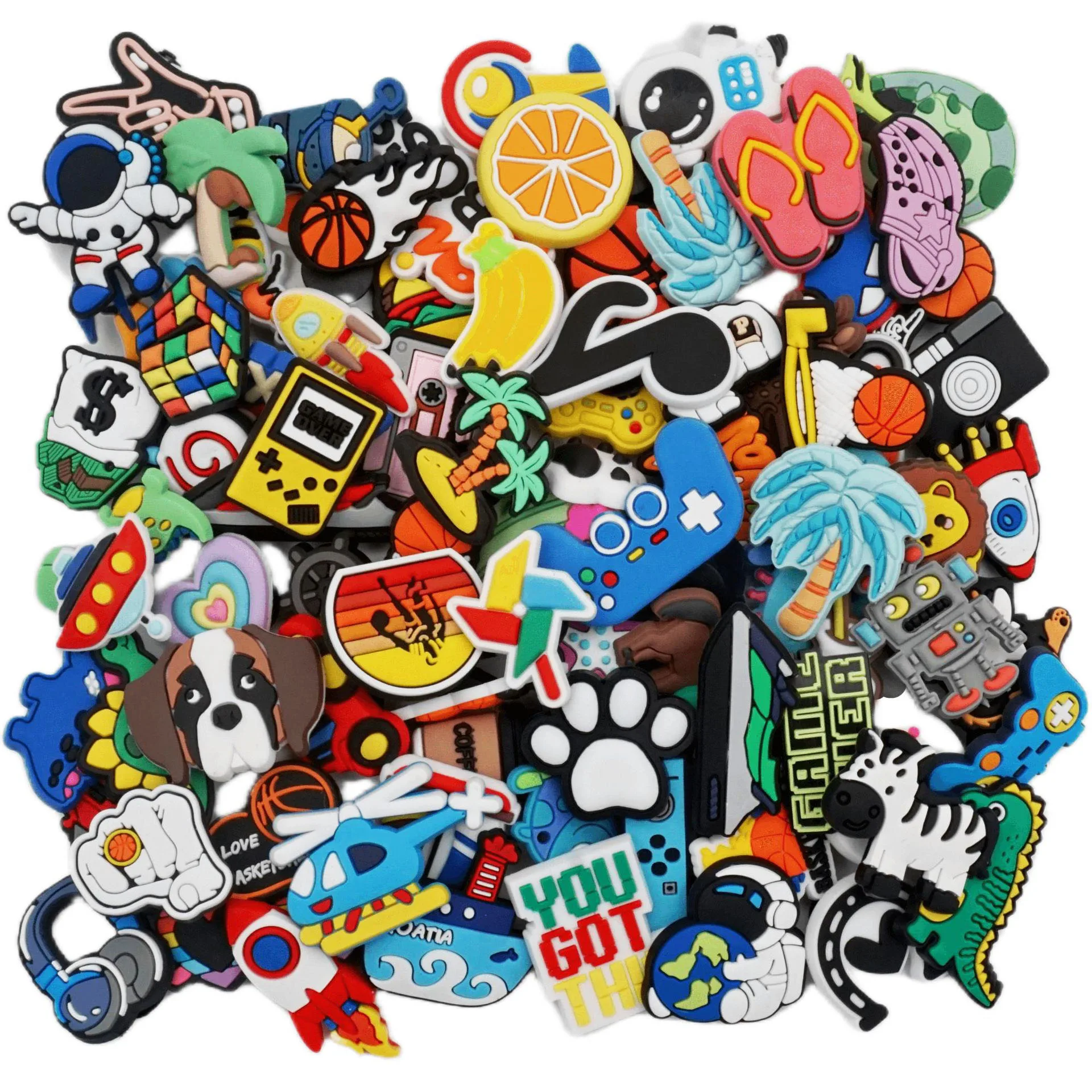 Lote de 20/30/50/100/200 peças amuletos de sapato aleatórios para sandálias, acessórios de decoração de sapato diy amuletos de sapatos alfinetes bolha sl