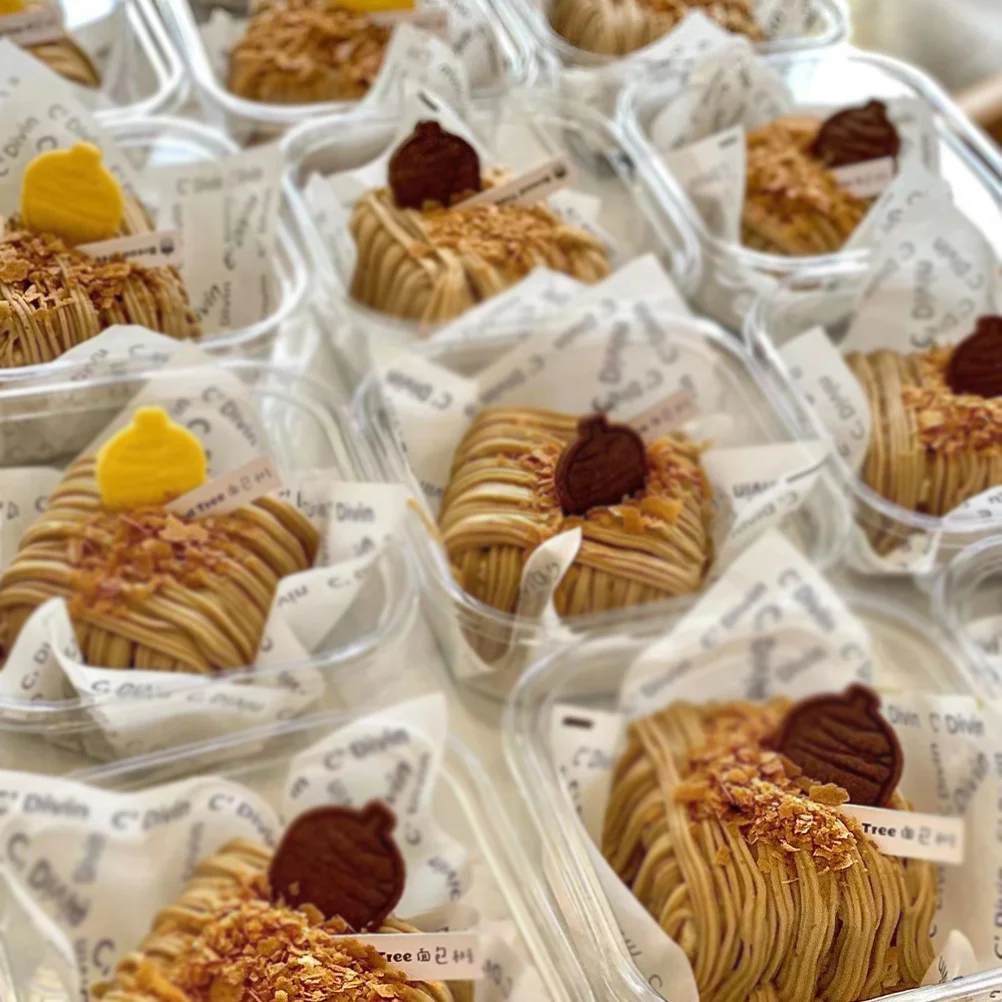 

10Pcs Clear Cake Box Muffin Holders Dessert Containers Portable Biscuit Party Accessory Storage Box for Cake Clear Favor Boxes
