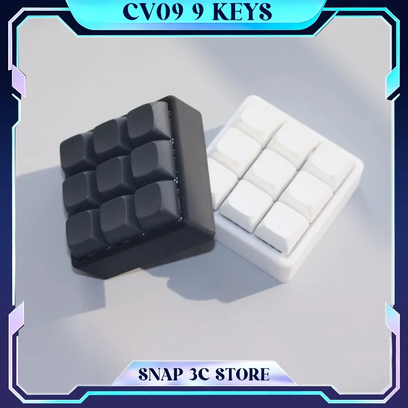 CV09 9 Keys Custom Macro Pad Mechanical Keyboard QMK VIA Programmable Hot Swap RGB Mini Gaming Keypad for Photoshop Designer