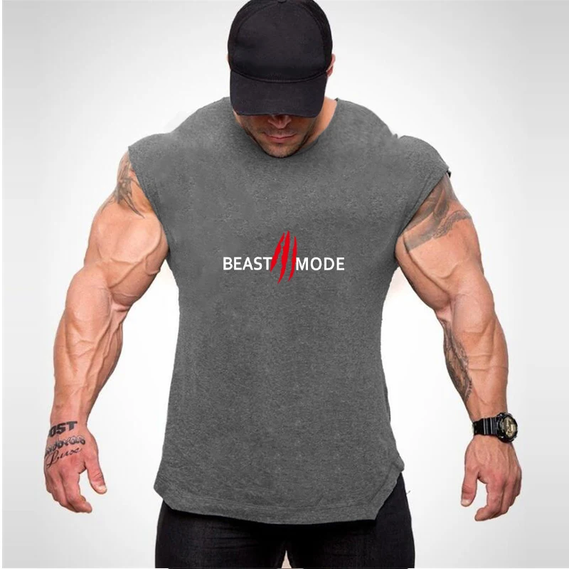 

New Gym Tank Top Summer Brand Cotton Sleeveless Shirt Casual Fashion Fitness Stringer Tank Top Men bodybuilding Clothing