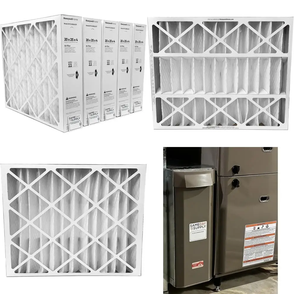 

25x4 Pleated Air Filter, MERV 11, 5-Pack with Filter Change Reminder