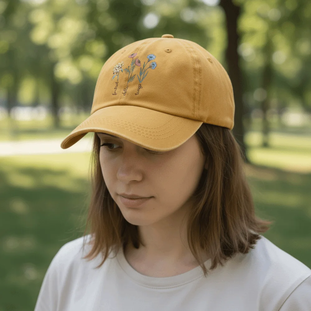 

New Casual Printed Baseball Cap Washed Sunflower Dad Sun Hat Multiple Colors Vintage Snapback Cap Outdoor Activities