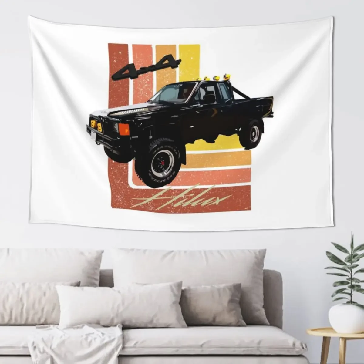 1985 Hilux 4x4 Pickup Truck Tapestry Home Decorators Aesthetic Room Decor Korean Bedrooms Decor Tapestry