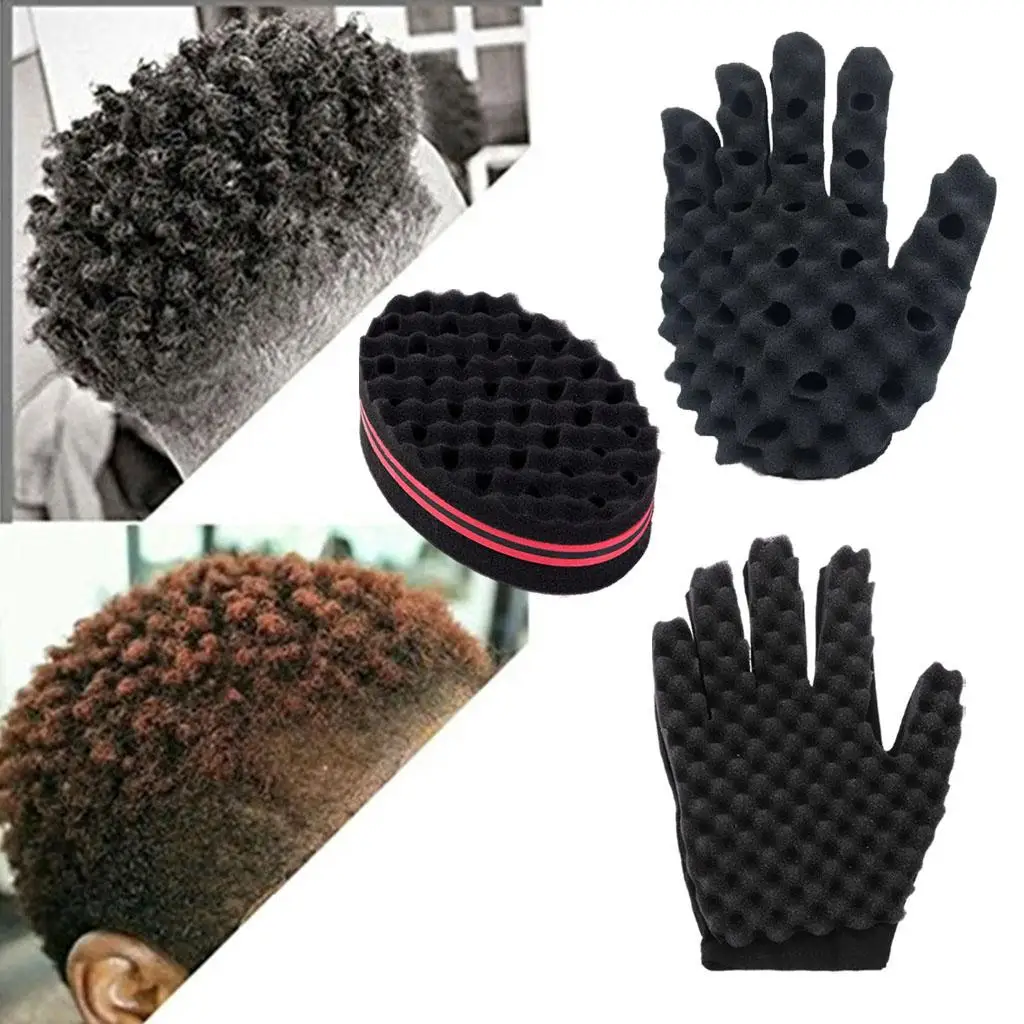 Hair Curl Sponge Gloves 2Pcs Gloves for Hair Curl Children Youth