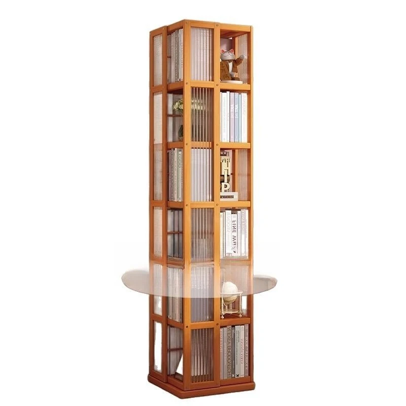 

Rotatable bookshelf floor-to-ceiling display corner storage wall