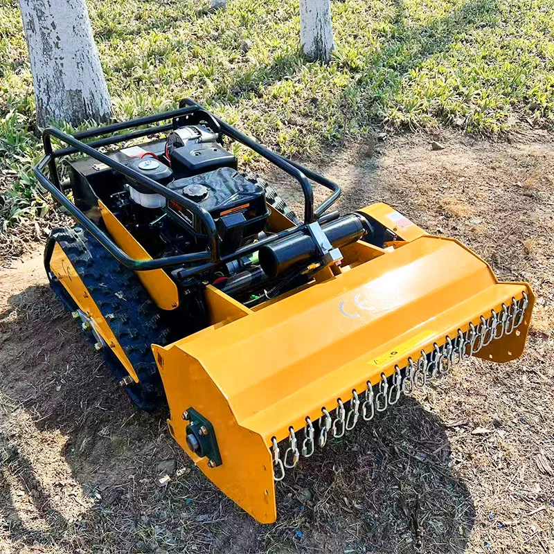 Customized Diesel Engine Small Robot Grass Cutter Cutting Width  Remote Control Crawler Lawn Mower