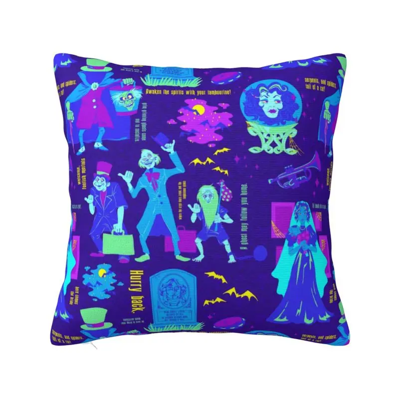 

Happy Haunts Cushion Covers Haunted Mansion Grim Grinning Ghost Velvet Luxury Pillow Cases