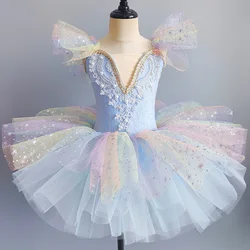 Kids Ballet Dress Seven Colors Girls Children Sequined Princess Dress Ballet Tutu Dance Clothes Performance Tutu Skirts
