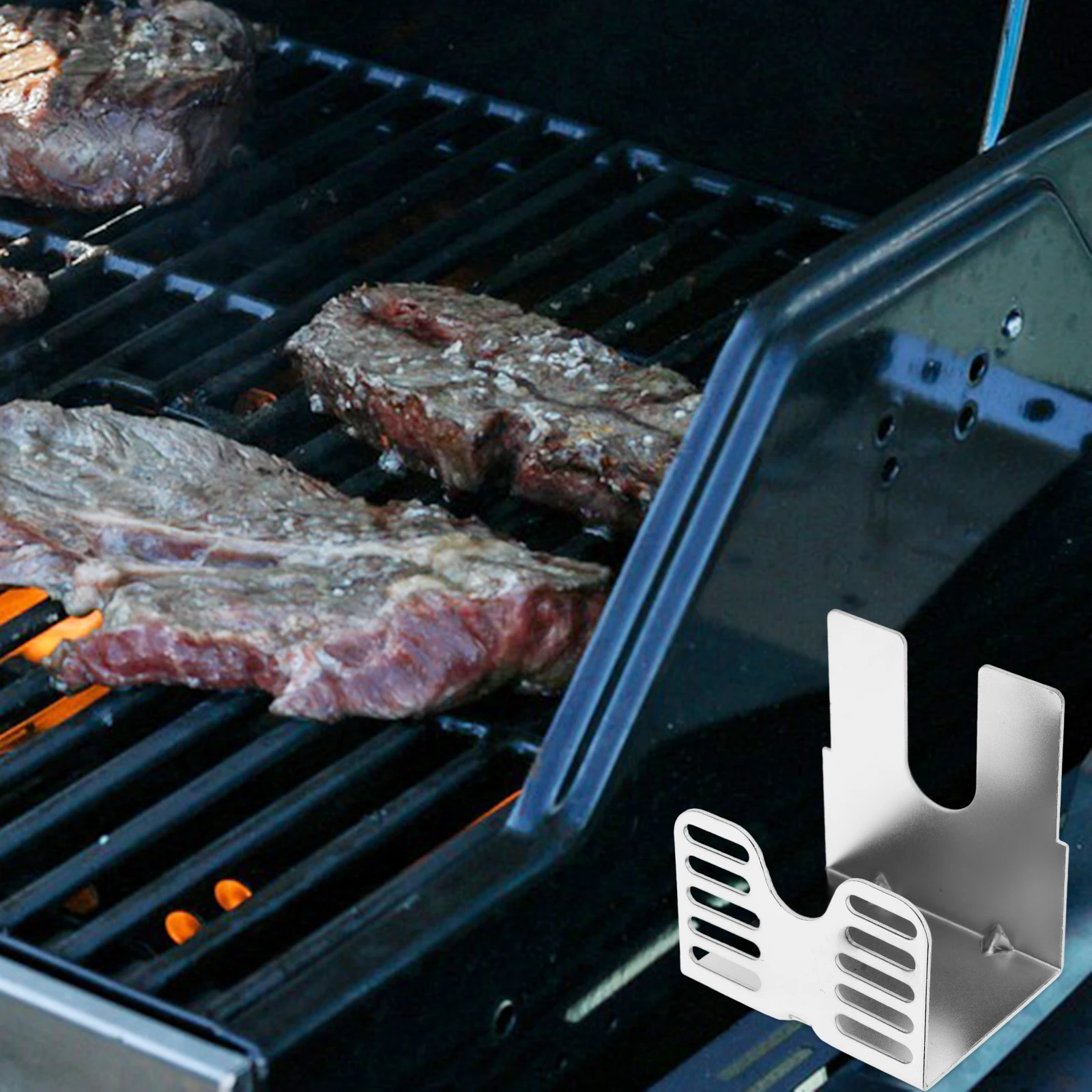 

Stainless Steel BBQ Grill Support Piece Motor Bracket Round Silver Rotisserie Electronic Mounting Holders Outdoor Camping
