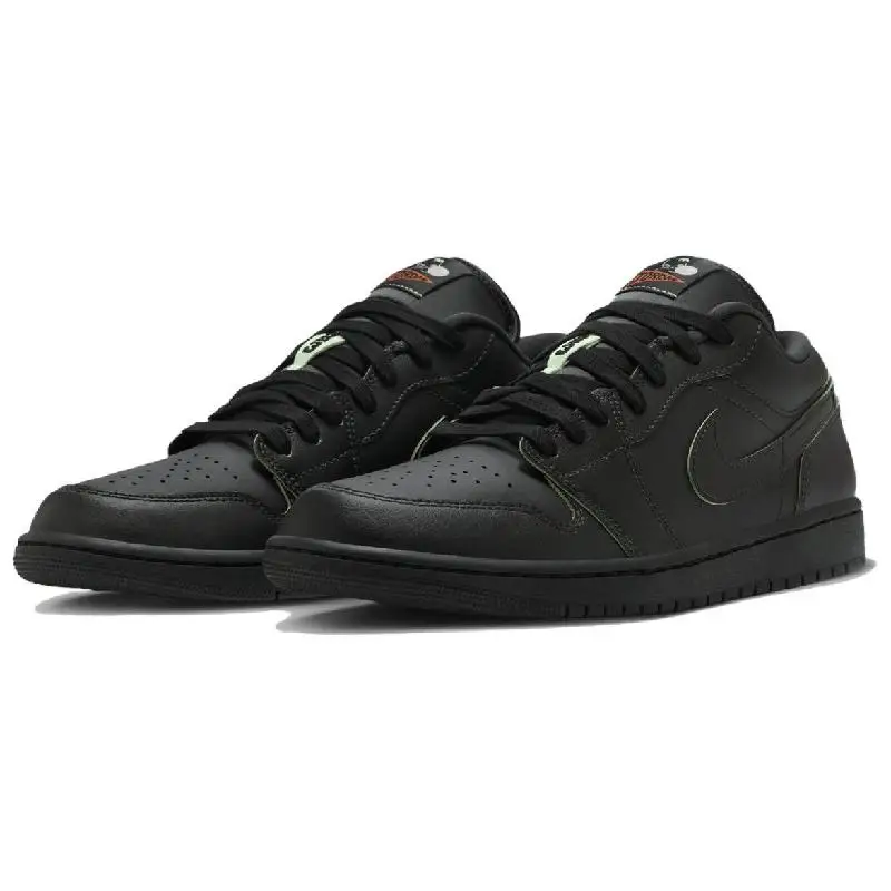 Nike Air Jordan 1 Vintage Basketball Unisex Low-top Black Sneakers shoes HM3690-001 With Original Box