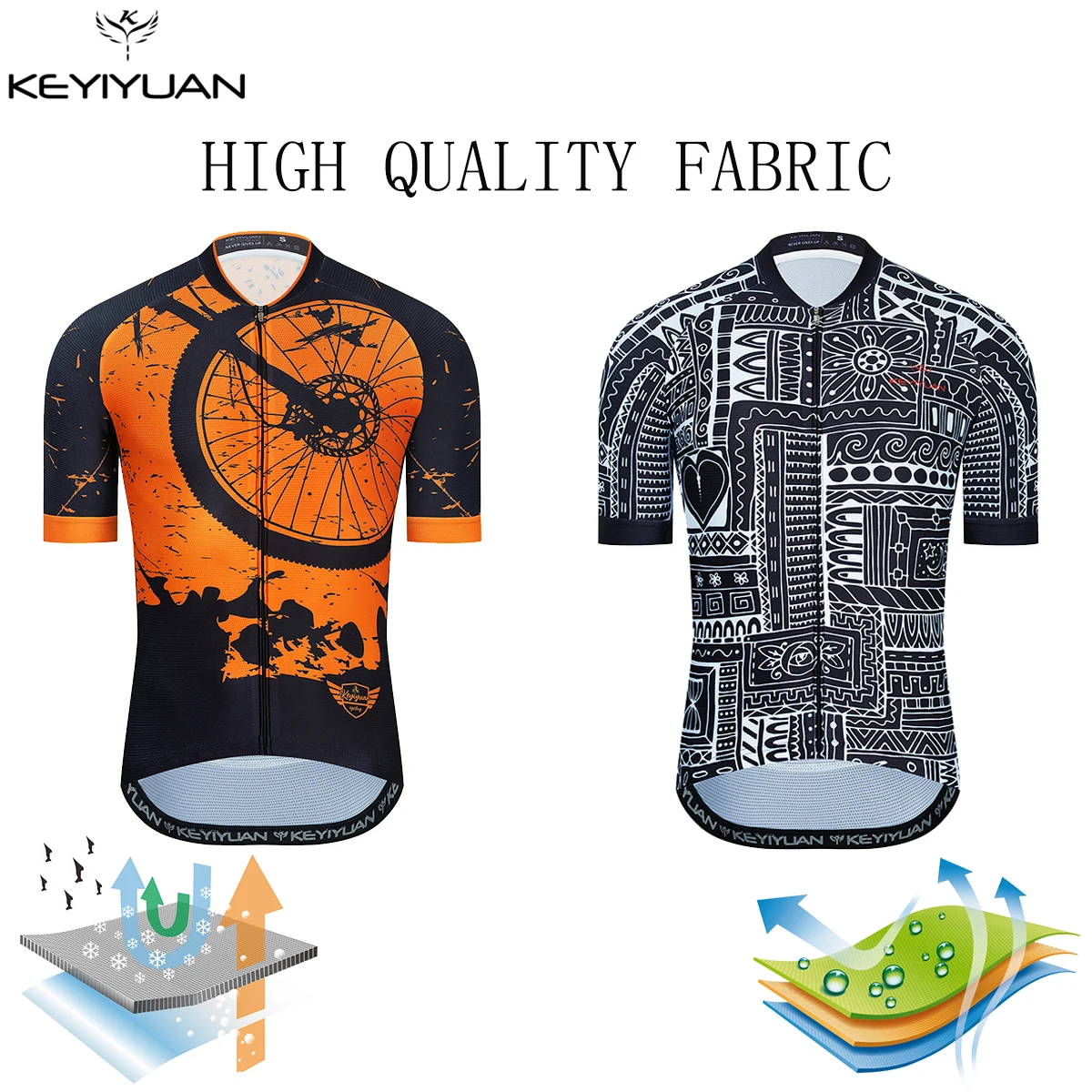 

KEYIYUAN New Summer Short Sleeve Cycling Clothes Men Bicycle Shirt MTB Jersey Road Bike Clothing Polera Ciclismo Hombre