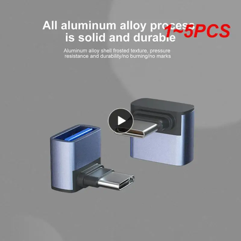 1~5PCS 3.1 to Type-C OTG Adapter 90 Degree Elbow Fast Charging Charger Converter USB3.1 to USBC Data Adapter 10Gbps for Macbook