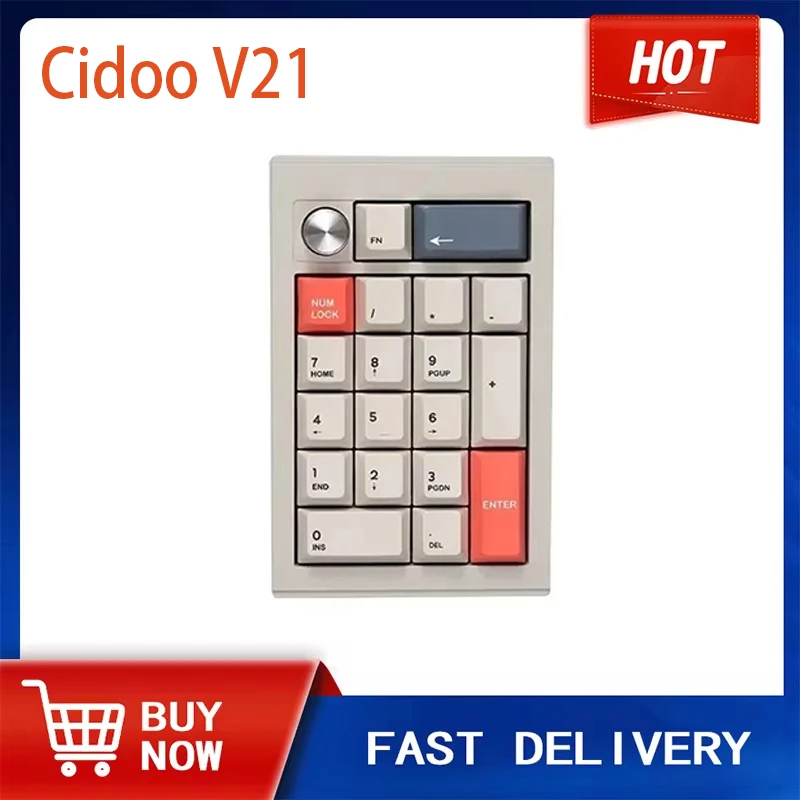 Cidoo V21 Wireless Keyboard 21keys Tri-Mode Wired Hot Swap Bluetooth Mechanical Keyboard Computer Peripherals For Laptop Gifts