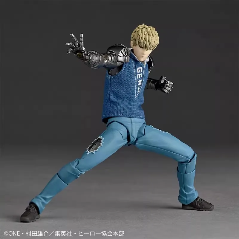متوفر في المخزون الأصلي Kaiyodo One Punch Man Genos Action Figure Revoltech مذهلة Yamaguchi Genos لعبة جمع نموذج هدية عيد الميلاد