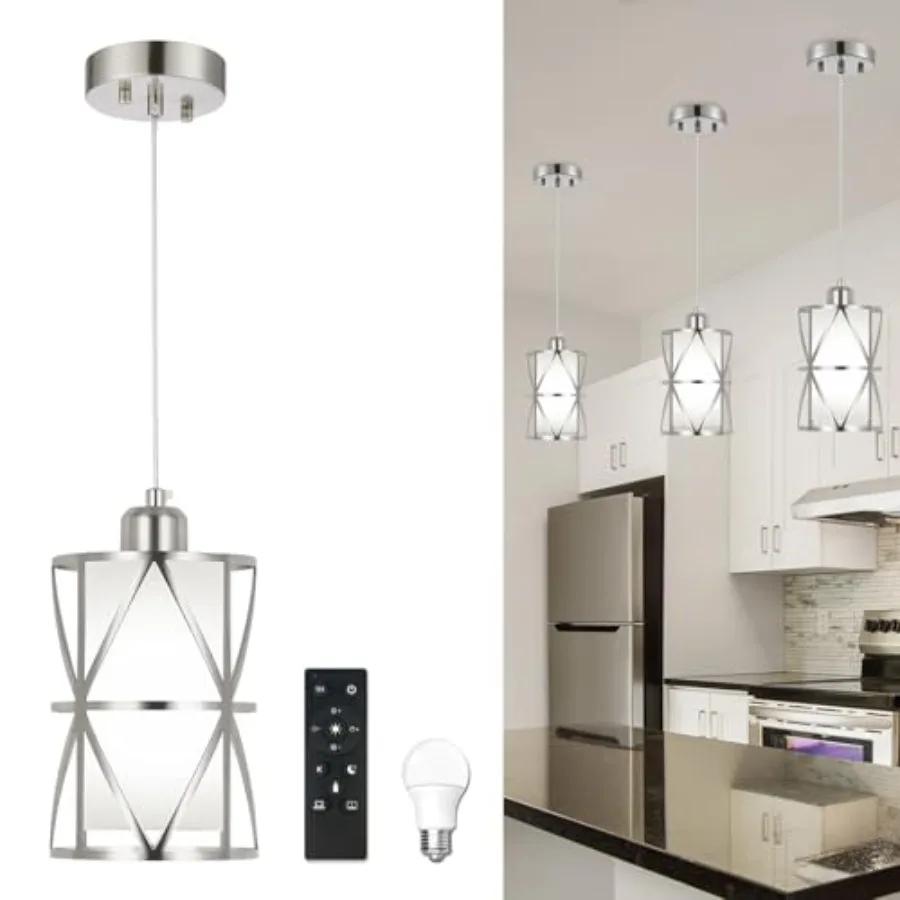 

Brushed Gold Pendant Light 7"×10" Dual-Shade Kitchen Island Lighting with Clear Glass Shade E26 Adjustable Height 1"-61" UL Lis