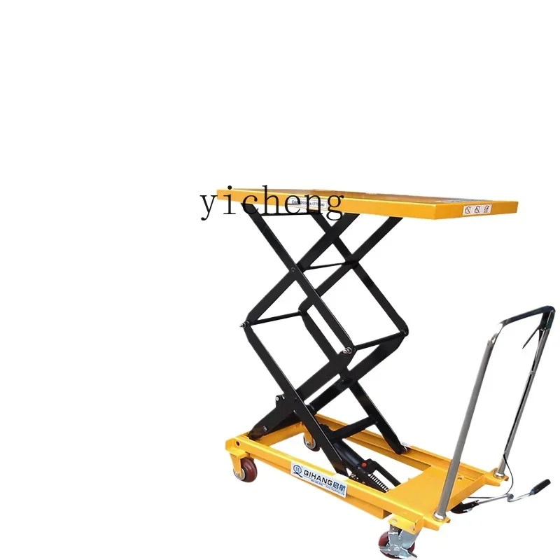 Truk platform dorong tangan hidrolik A1 untuk mengangkat barang