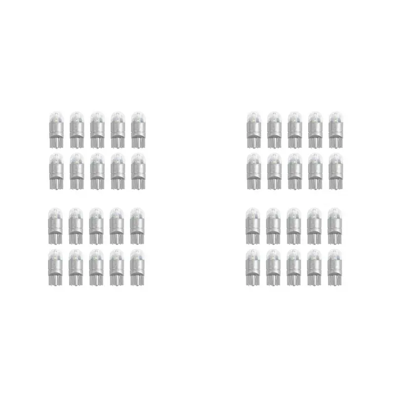 40Pcs 6000K Canbus T10 168 194 W5W Dome License Side Marker LED Light Bulb White