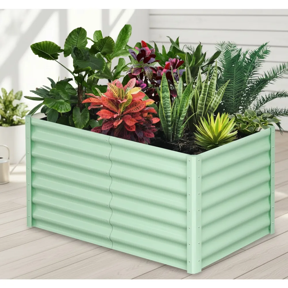 

6x3x2 FT Metal Raised Garden Bed Outdoor, Large Rectangular Planter Box for Vegetables Flowers Herbs Planting