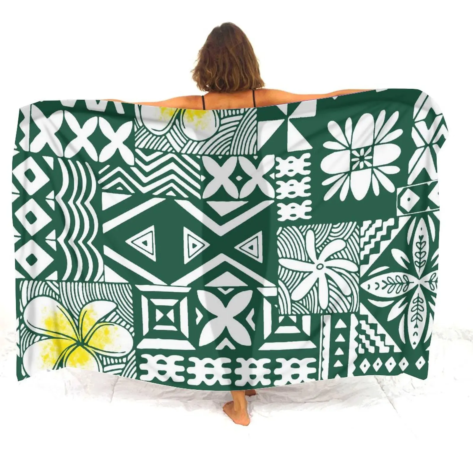 Summer Beach Retreat Party Sun Coat Samoa Island Print Custom Polynesian Ladies Sarong Comfort Cover Beach Drape