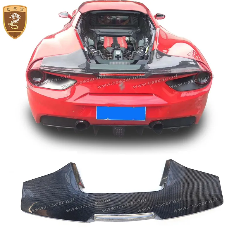 

Car Rear Trunk Spoiler Wings Lid Extension Tail Tailgate Wing Spoilers For Ferrari 488 GTB 2016 MS Style Carbon Exterior Parts