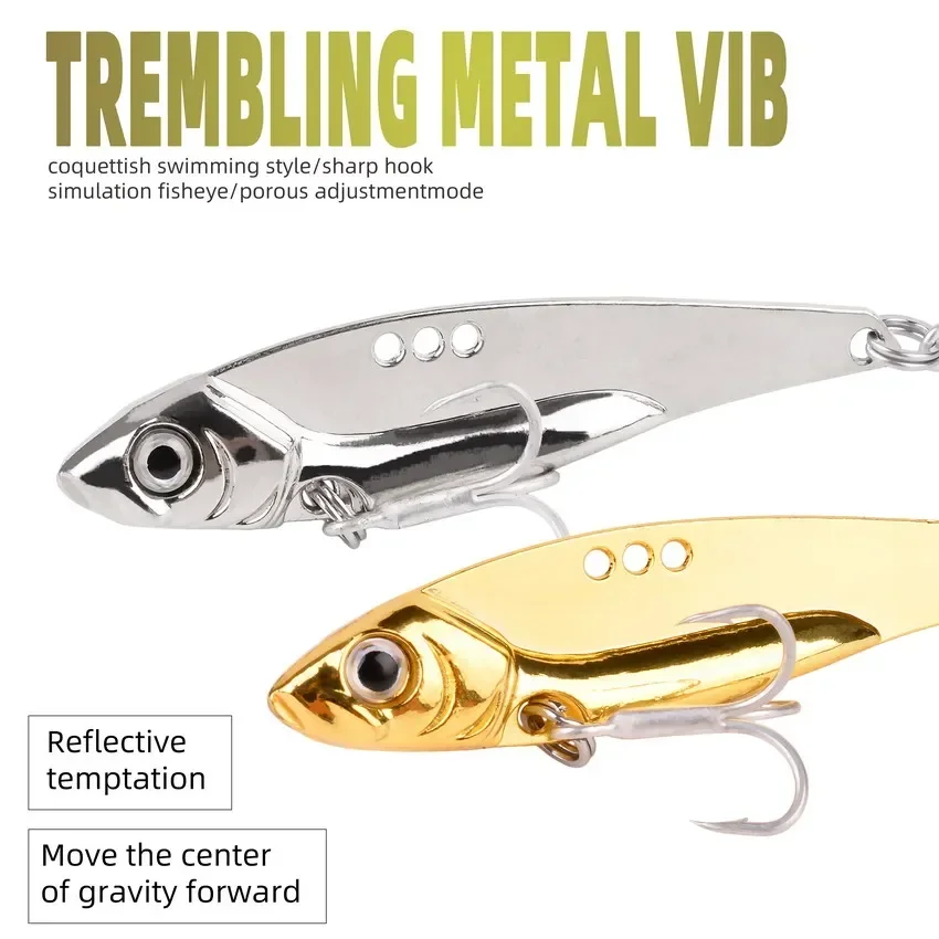3 uds cuchara giratoria plantilla de Metal cebo 7g-25g VIB hoja de hundimiento anzuelo triple giratorio Pesca Lucio carpa señuelo de Pesca de mar - imagen 4