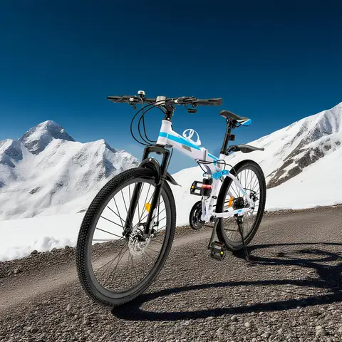 Bicicleta de montaña plegable de 21 velocidades, bicicleta de montaña de 5,64 * 3,48 pies adecuada para desplazamientos diarios, fitness y carreras