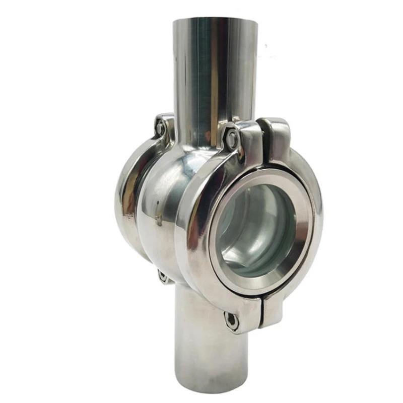 Sanitary Stainless Steel Hygienic Butt Welded 4 Way Cross Sight Glass