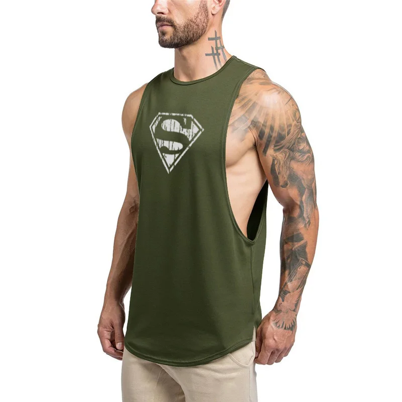 

Gym Mens Bodybuilding Workout Muscle Tank Top Casual Sleeveless Sporting Shirt Running Clothing Singlets Cotton Fitness Vest