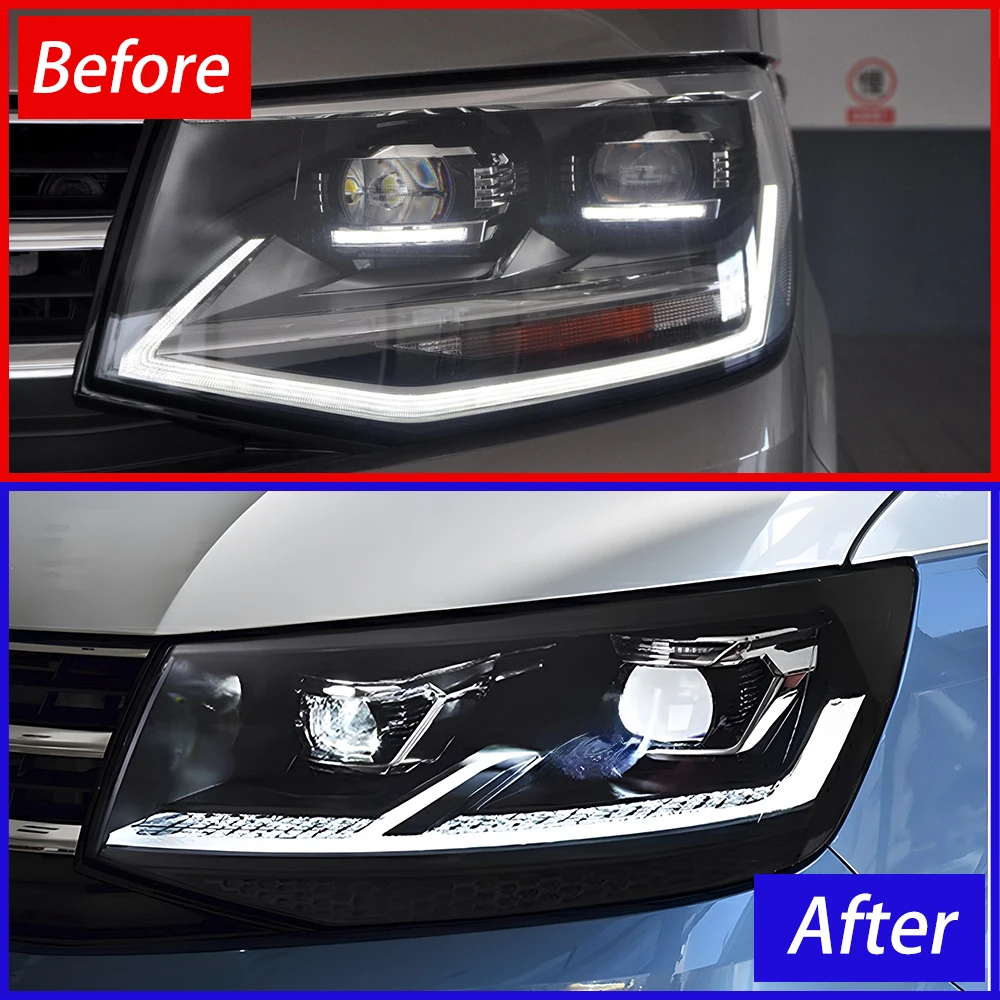 For 2016-2020 VW Multivan T6 LED Headlights Assembly Upgrade Old to New Facelift Plug Play High Configure Car Lamps Accessories
