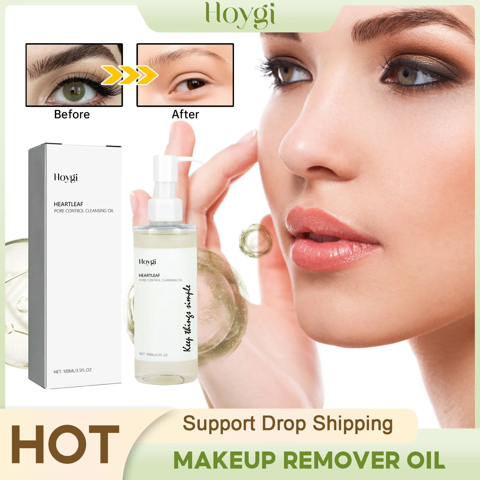 Makeup Removal Oil Purifying Pores Shrinking Deeply Cleansing Soothing Skin Gentle Refreshing Moisturizing Facial Cleanser Oil