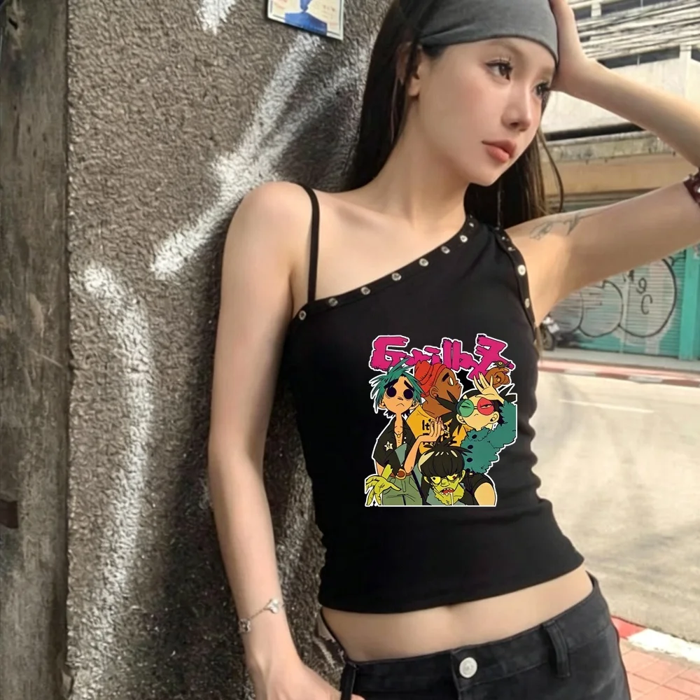 Gorillaz crop top teen cutecore alternative  japanese kawaii top tees gyaru meme anime