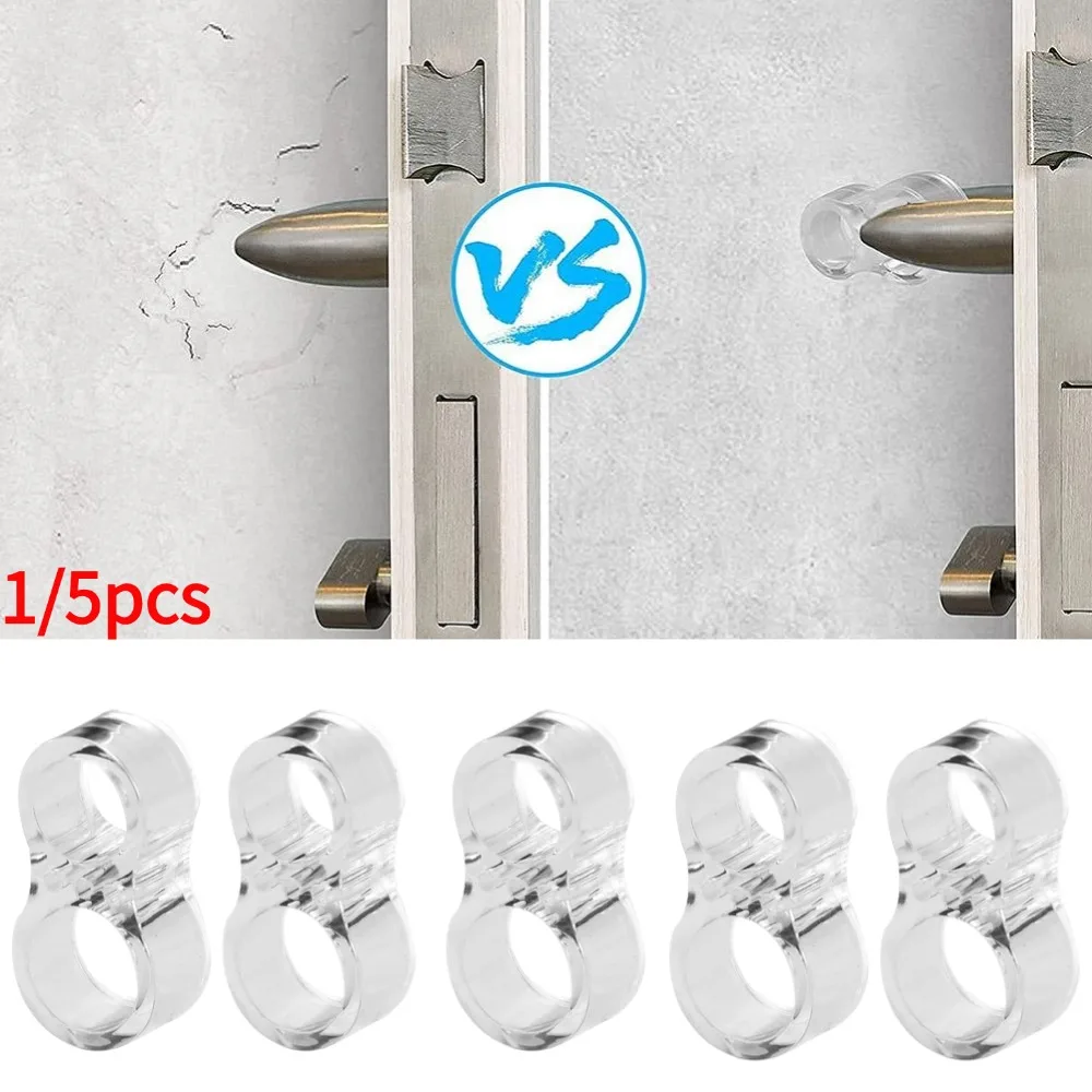 1/5pcs Door Stoppers Door Handle Anti-collision Silicone Pad No Drilling Wall Impact Buffer Safety Protection Door Absorber