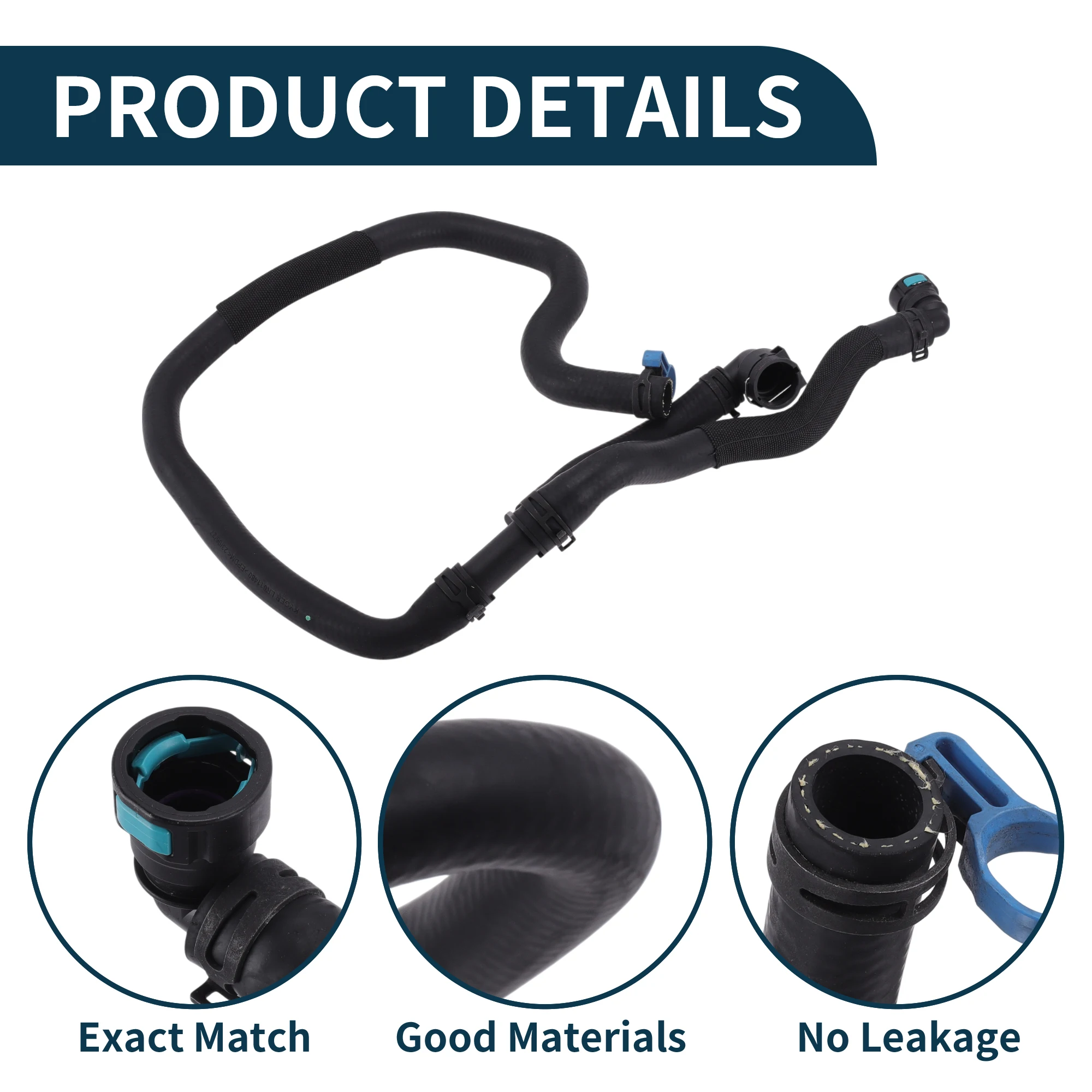 

Motoforti Radiator Hose Heater Hose No.LR011480 for Land Rover for Range Rover 10-12 Rubber Coolant Pipe Black 1 Pc