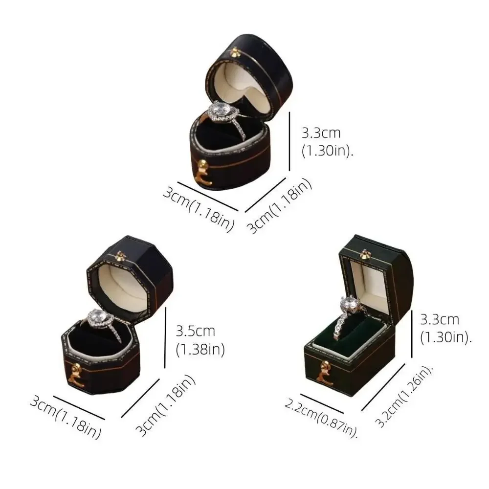 موضة مثمنة أقراط خاتم صندوق مربع على شكل قلب عرض المجوهرات علبة مجوهرات عالية الجودة الزفاف