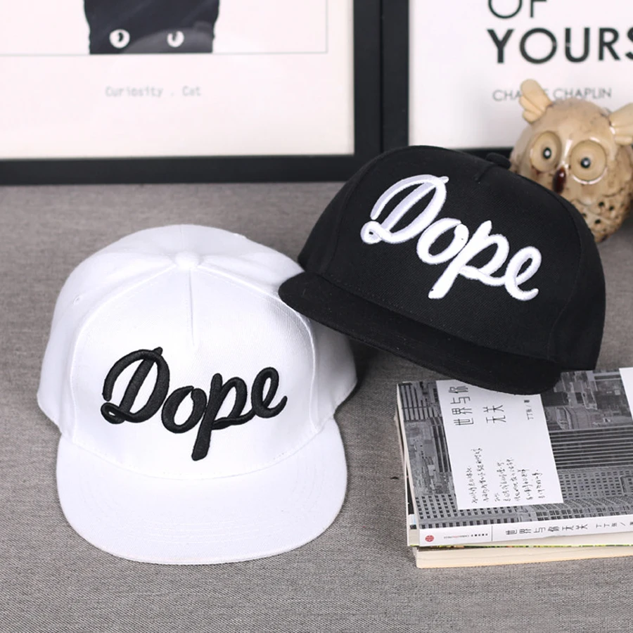 Spring and summer hip-hop hat letter embroidery DOPE baseball cap sun visor flat brim cap