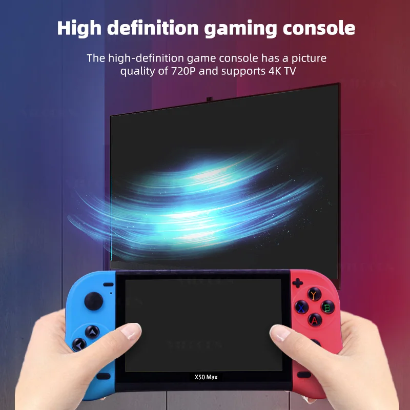 5.1 بوصة المحمولة وحدة تحكم بجهاز لعب محمول 128GB 15000 ألعاب ريترو لمشغلات ألعاب الفيديو PS1/GBA/SNES هدية للأطفال