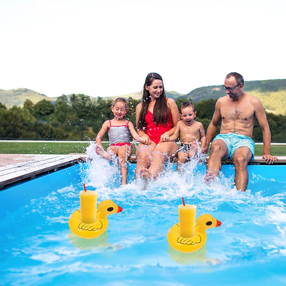 4 Pcs Pool Noodle Chair Water Inflatable Cup Holder Floties PVC Drink Aldult Floaties Carriers for Drinks