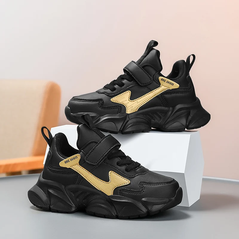 

Luxury Autumn Children Shoes Boys Leather Sneaker 4 To 10Y PU School Kids Daily Walking Sneaker Platform Tennis Shoes for Boy