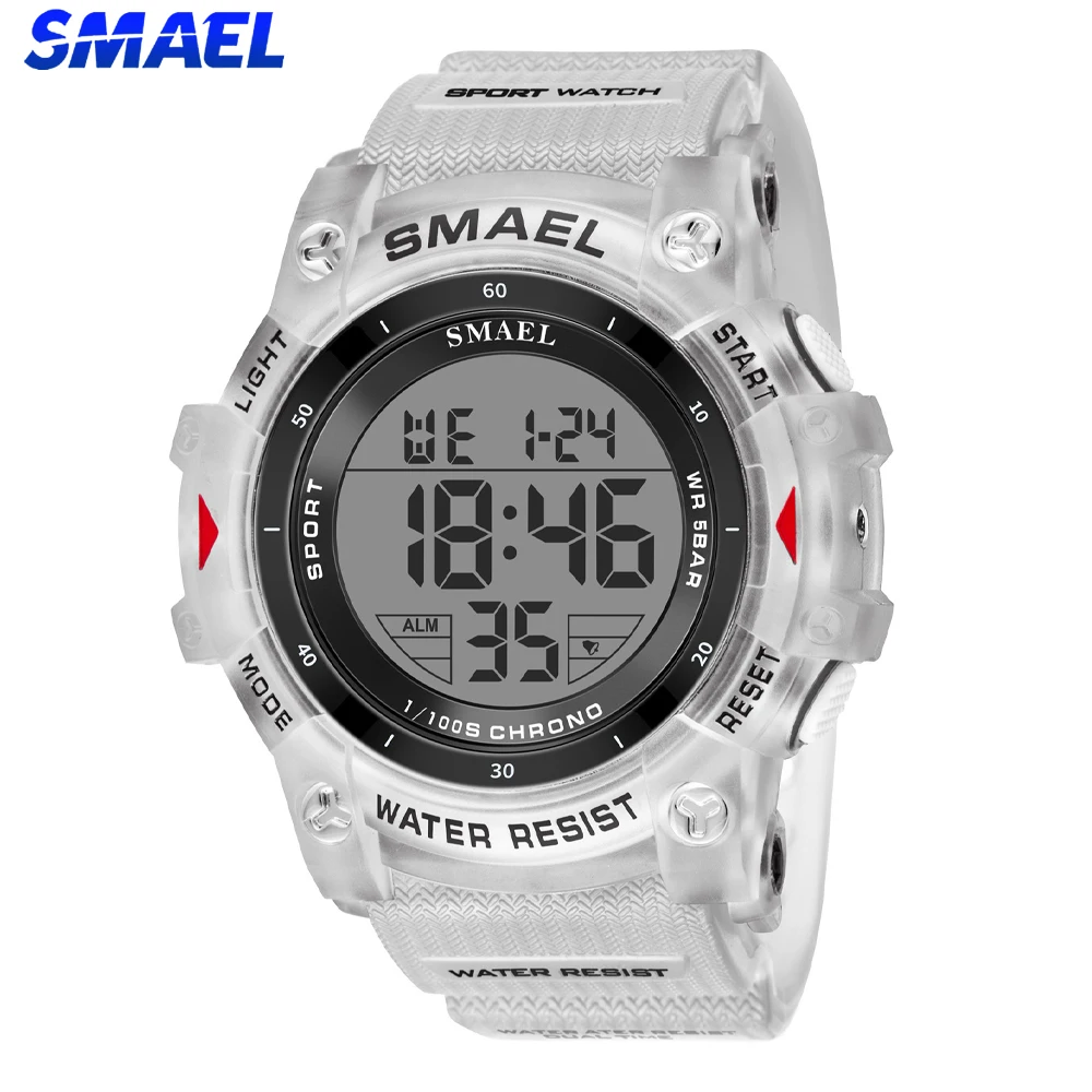 

SMAEL мужские многофункциональные цифровые спортивные часы со светодиодным дисплеем водостойкий секундомер будильник повседневные ежедневные наручные часы montre homme