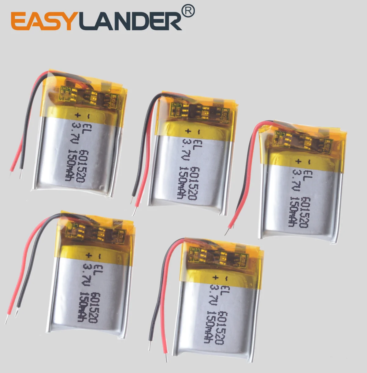 5PCS/Lot 3.7V 150mAh 601520 Lithium Polymer Li-Po li ion Rechargeable Battery cells For Mp3 MP4 MP5 GPS PSP mobile bluetooth