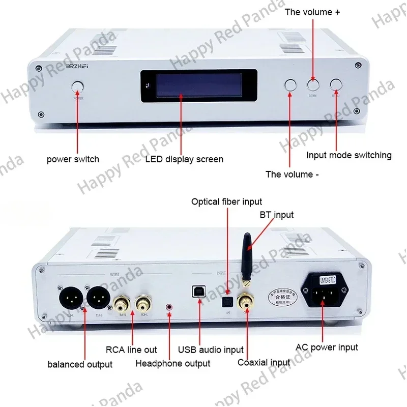 DLHiFi DC300 Dual Core ES9038PRO Bluetooth 5.0 Balanced HiFi Audio DSD DAC Decoder USB Remote Control