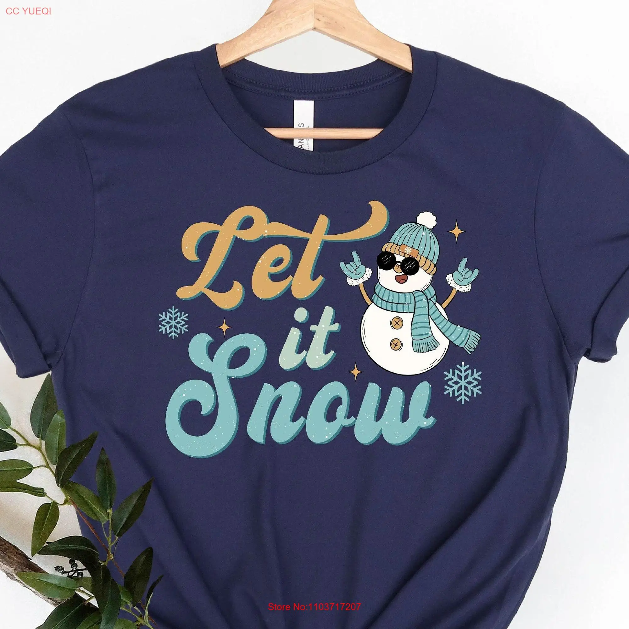 Футболка Let It Snow с длинным или коротким рукавом