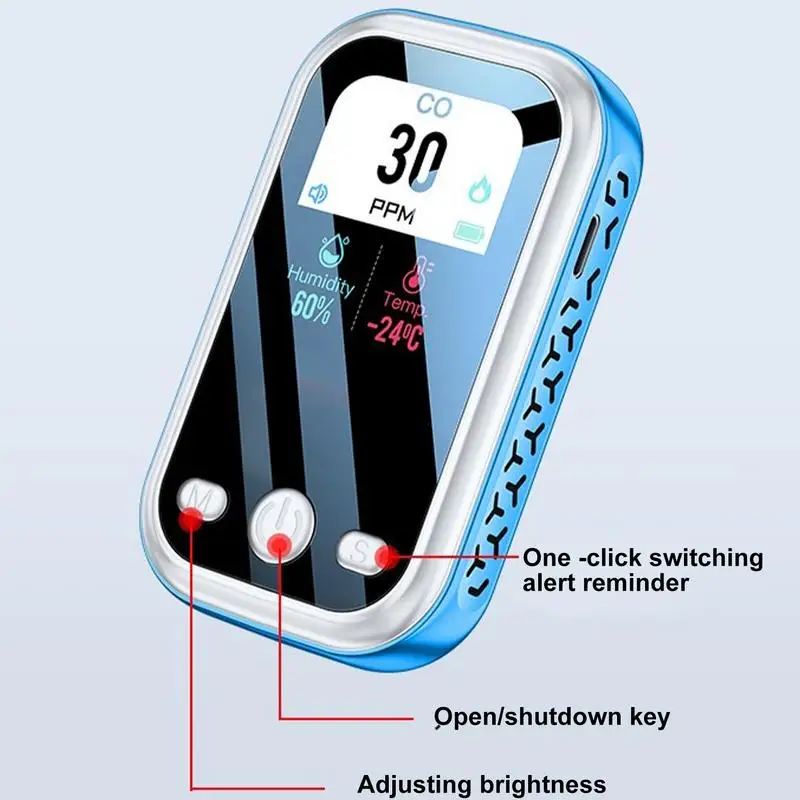 CO Detector Portable Carbon Monoxide Meter Anti-Poisoning Monitor CO Tester Tool Temperature And Humidity Sensor For Indoor