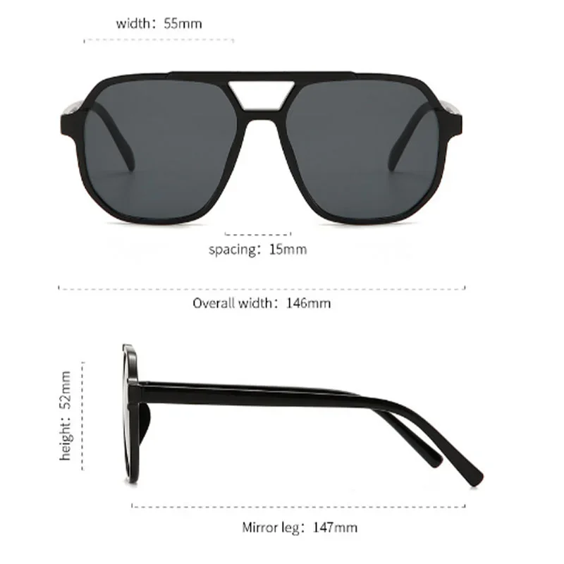 New Large Frame Flat Roof Sunglasses Women's Brand Designer Oval Sun Glasses Outdoor Driving Lady Eyewear UV400 Oculos De Sol image 5